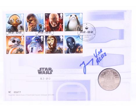 Star Wars: A Royal Mint, Star Wars R2-D2 Medallic First Day Cover, signed by Jimmy Vee, No. 05677.