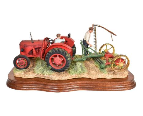 Border Fine Arts 'The First Cut' (David Brown Cropmaster), model No. JH70 by Ray Ayres, limited edition 562/1500, on wood bas