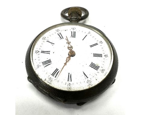 Antique silver fob watch the watch is ticking 