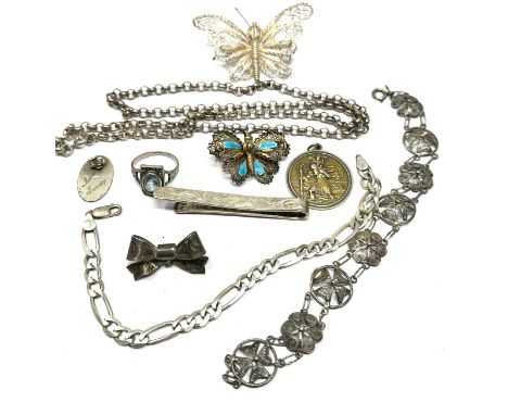 Selection of vintage silver jewellery weight 78g
