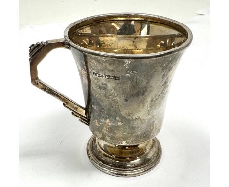Vintage silver christening mug Birmingham silver hallmarks weight 103g