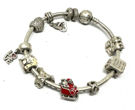 Pandora silver charm bracelet 