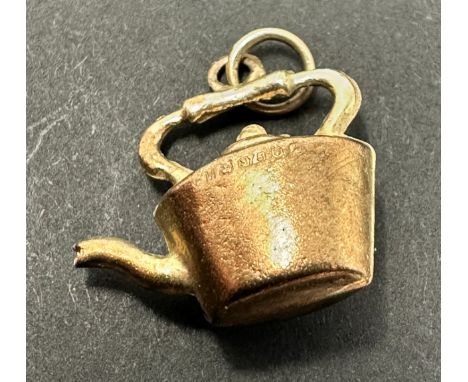vintage 9ct gold kettle charm