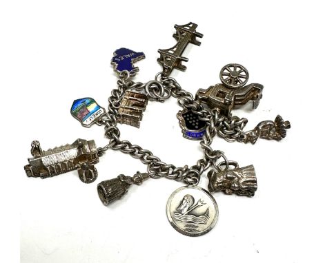 Vintage silver charm bracelet weight 42g