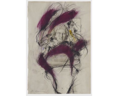 Arnulf Rainer (Baden bei Wien 1929 – lebt in Enzenkirchen/Oberösterreich)SapphoFarb. Ölpastell und Kohle über Kupferstich. 19
