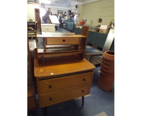 A 1970's Two Drawer Dressing Chest and Shelf Unit. 