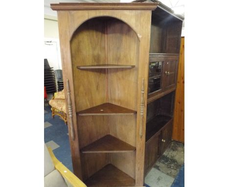 A Double Freestanding Three Shelf Open Corner Unit.