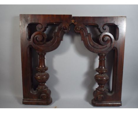 A Pair of Late Victorian Carved Shelf or Gallery Supports, 51 Cm High. 