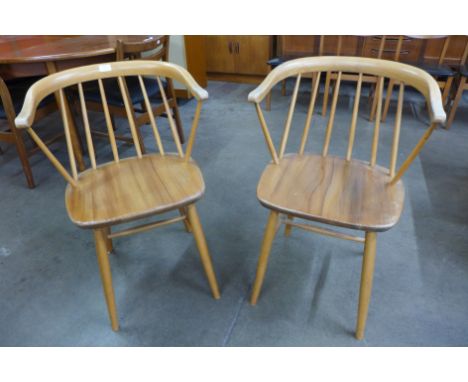 A pair of Centa light blonde beech armchairs 
