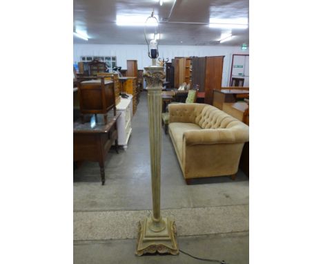 A French style faux marble and gilt standard lamp 