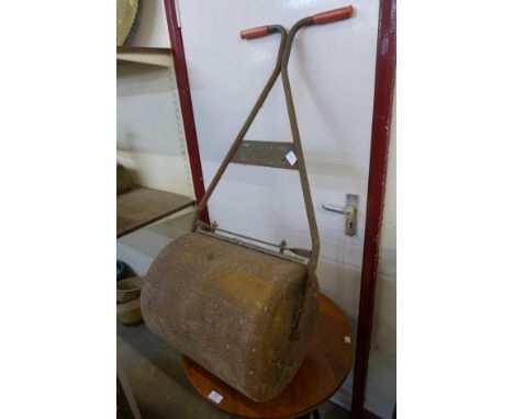 A vintage garden roller 