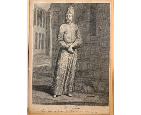 Two 18th century portrait engravings of Orientalist gentlemen, each approx. 32 x 24 cm
