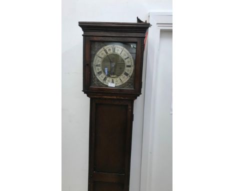 An oak longcase clock the face with a plaque Mappin &amp; Webb