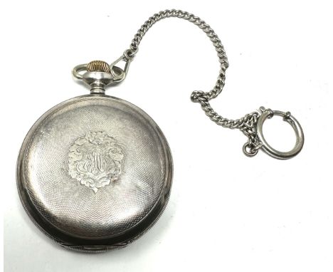 Antique illinois watch co springfield railway dispatcher special full hunter pocket watch with chain the watch is ticking 