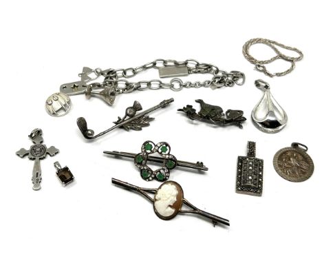 selection of vintage silver jewellery weight 59g