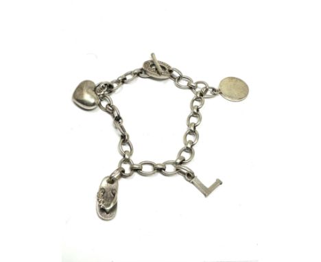 silver links of london charm bracelet weight 27g