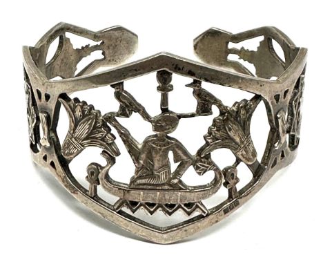 Vintage egyptian silver bangle weight 44g