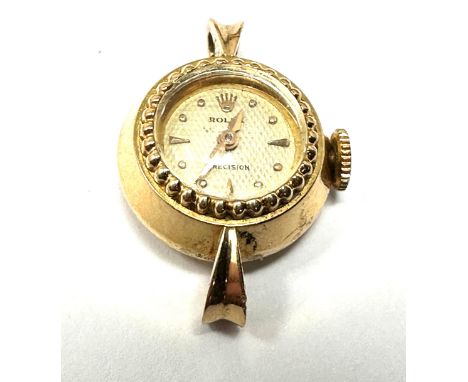 18ct gold ladies rolex precision the watch is not ticking case measures approx 21mm not including lugs or winder