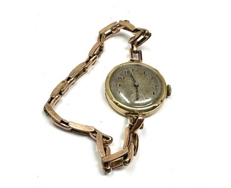 1930s 9ct gold ladies rolex wristwatch &amp; 9ct gold expanding bracelet case measures approx 25mm not including winder or lu