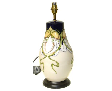 Moorcroft lampbase, Galanthus pattern. First quality. Condition reports are not available for our Interiors Sales