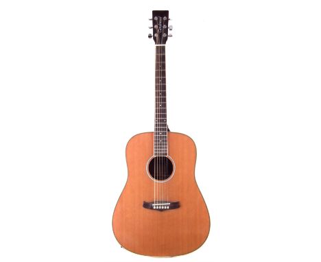 Tanglewood steel string acoustic guitar, dreadnought shape model number TW28CLN, with strap, 103.5cm long