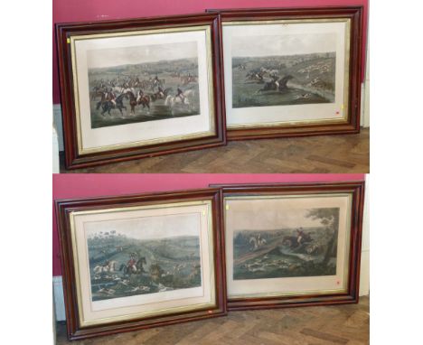 Four hunting prints Condition reports are not available for our Interiors Sales