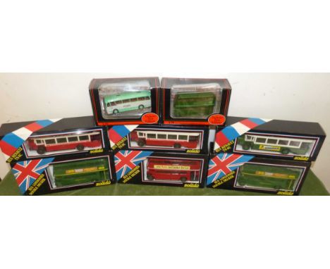 Six boxed Solido buses, Renault TN 6C(3), London double decker (3) and exclusive first editions buses, RT Greenline and Harri