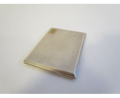 A Padgett &amp; Braham Ltd. silver cigarette case with engine-turned decoration and patent slide opening, with pre-1935 cigar