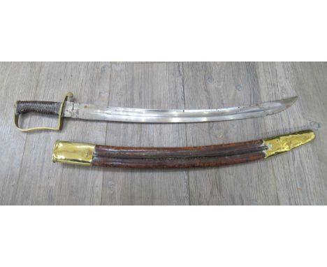 A 1896 pattern Mountain Artillery sword, the curved fullered blade stamped to the forte Wilkinson London with broad arrow, br