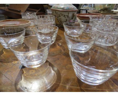 A cased set of 12 Steuben glass sundae dishes. Monks Hall Estate 