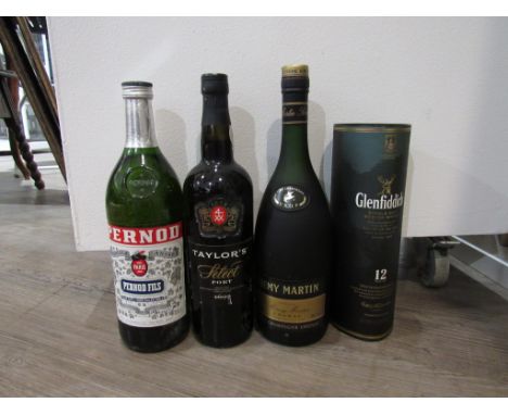 Remy Martin Fine Champagne Cognac 1ltr, Glenfiddich 12 years Old Single Malt 350ml, Pernod 100cl and Remy Martin Cognac 100cl