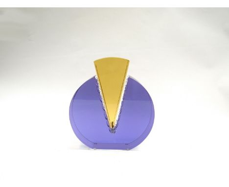 An American Lucite sculpture by Michael George in amethyst and yellow colours. 22.5cm high 