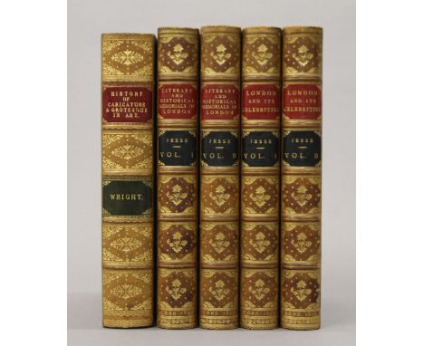 Wright (T), A History of Caricature and Grotesque in Literature and Art, finely bound in full brown calf, red and green label