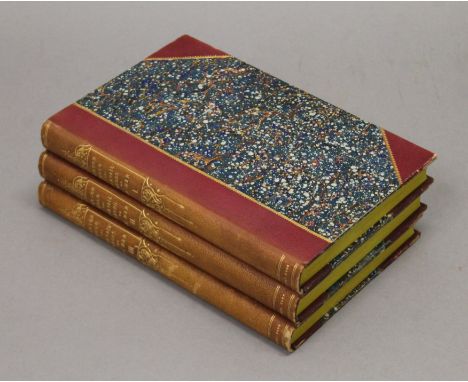 Hugo (Victor), Le Travaillure de la Mer, first edition, 3 vols, half morocco, marbled boards, fine set, Libraire Internationa