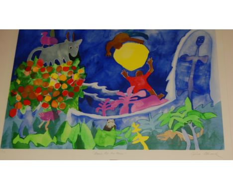 Sylvia Edwards (b.1937) - Reach for the moon, lithograph, signed, titled and numbered in pencil to the margin 13/175, 58 x 78