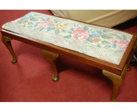 A reproduction standard lamp; together with a twin dressing stool (2)