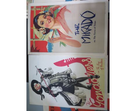 Gilbert & Sullivan: A 1930s theatre poster for The Mikado or The Town of Titipu 77cm x 51cm and another for The Gondoliers (2