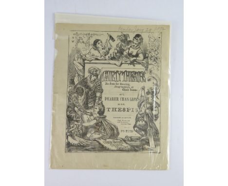 Gilbert & Sullivan: An original programme for Dearer Than Life and Thespis at the Gaiety Theatre, dated in pencil Monday Janu