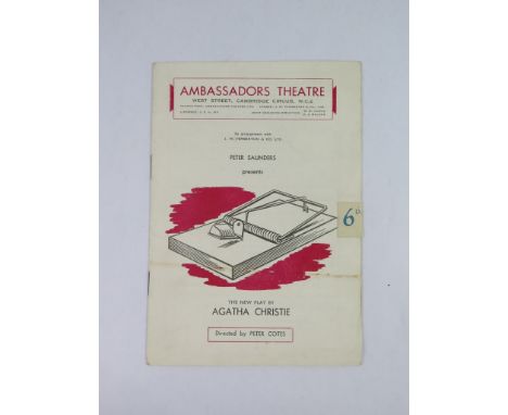 Theatre Programmes: An original production programme for The Mousetrap at the Ambassadors Theatre with Sheila Sim, Richard At