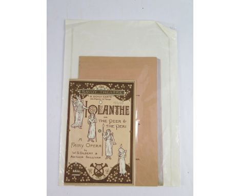 Gilbert & Sullivan: Two original programmes for Iolanthe at the Savoy Theatre, Feb-Aug 1883, Matinees at 2.30, and a gilded c
