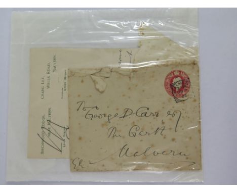 Autographs: Edward Edgar, signed letter on Craeg Lea headed paper (Birchwood Lodge crossed out) 'To George Carr of Malvern ' 