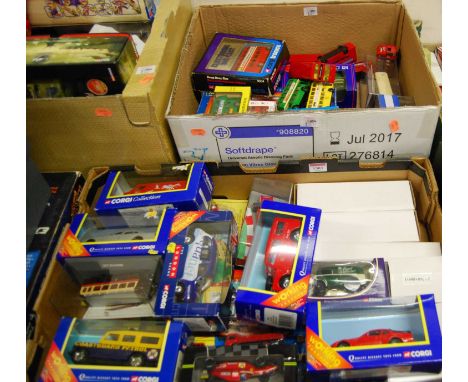 Two boxes of modern issue diecast, to include Corgi Collection, Onyx F1 car, Matchbox Originals etc