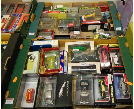 Two boxes of modern issue diecast, to include Solido, Corgi, James Bond Aston Martin etc