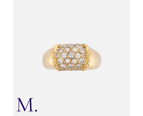 VAN CLEEF & ARPELS. A Diamond Philippines Ring in 18K yellow gold, set with brilliant cut diamonds weighing approx. 1.0ct in 