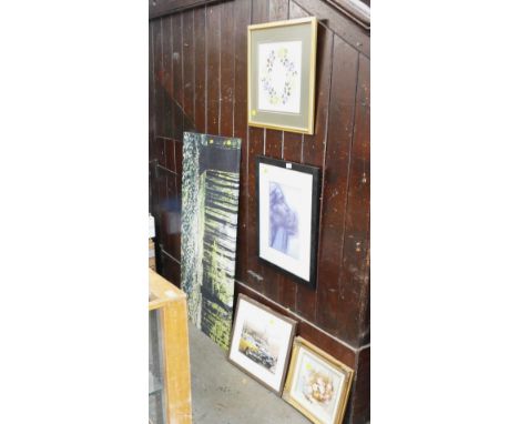 Pictures, still life, floral needlework, print on canvas etc