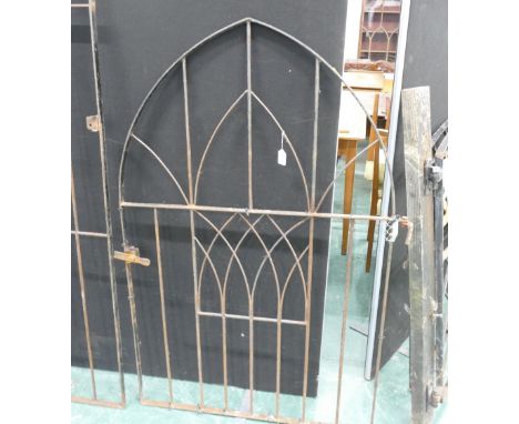 Small Gothic style garden gate, height 139 cm, width including bracket 93 cm