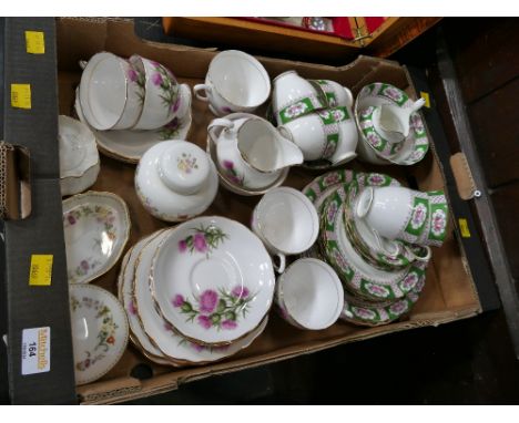 Two part tea sets, Wedgwood ginger jar, trinket box and dish 
