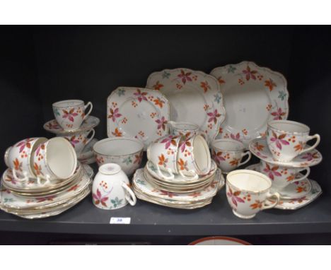 A part tea service by Foley china patt no 507 in good condition