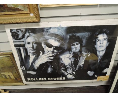 A large Rolling Stones poster 2003 with ticket - measures 100 x 70 cm