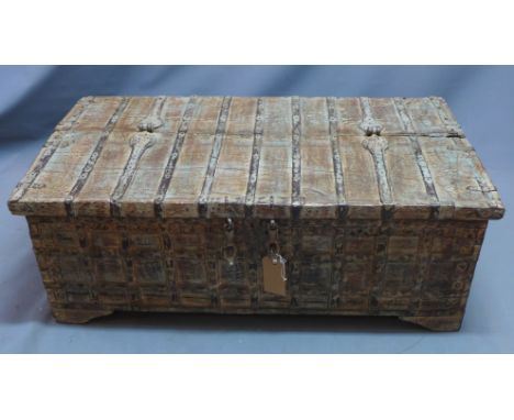 A 19th century Indian hand painted trunk. H-45 W-119 D-65cm 